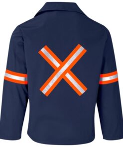 Site Premium Polycotton Workwear Jacket – Reflective Arms & Back – Orange Tape