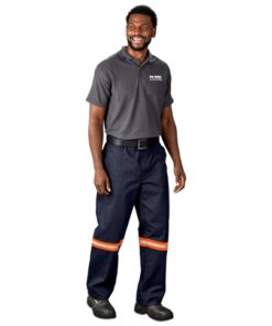 Artisan Premium 100% Cotton Workwear Pants – Reflective Legs – Orange Tape