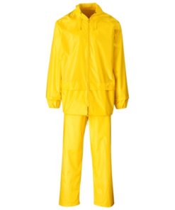 Weather Rubberised Polyester/Pvc Rainsuit – Avail Yellow, Olive Green or Navy