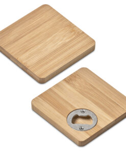 Recycled Bamboo Square Coaster & Bottle Opener Combo