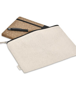 Recyled Corporate Gift Set – A5 Cork Notebook & Cork Pen in A5 Cotton Document Bag