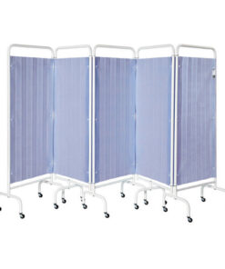 Mobile bed screen 5 fold with curtains
