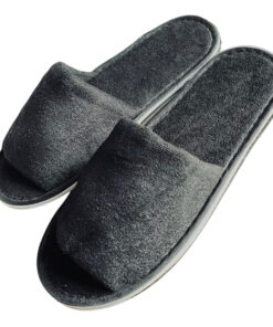 Disposable black open toe slippers